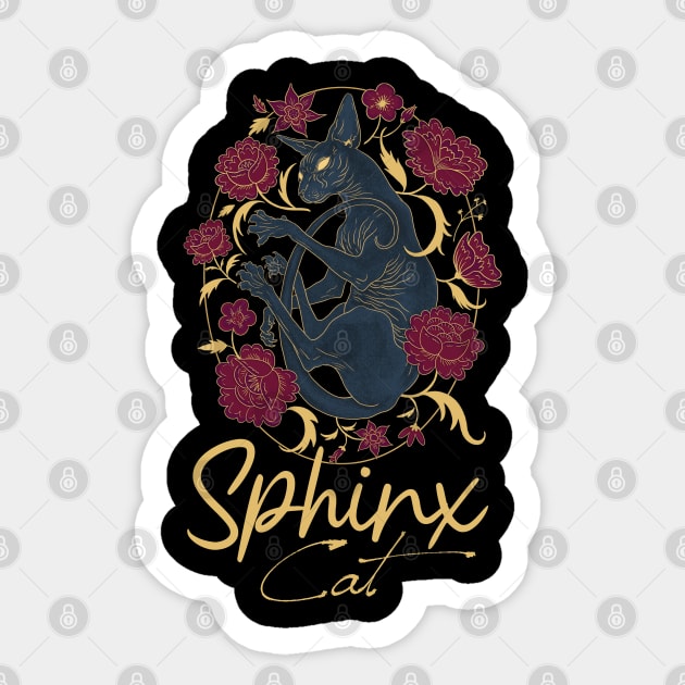 Mystic Sphynx Cat Sticker by ArtRoute02